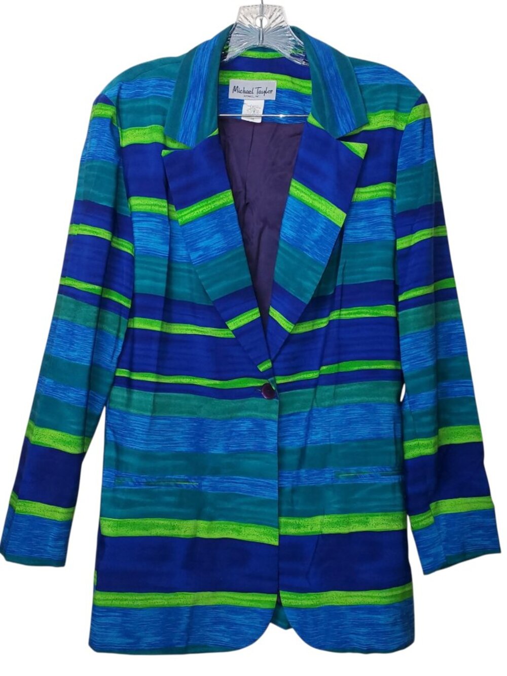 Michael Taylor Women's Blue and Green Blazer, Size 10